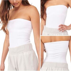Free People White Strapless Top